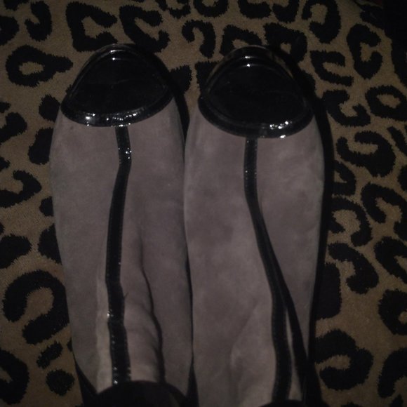 Gianmarco Lorenzi grey Suede and black Patent leather open toe bootie - Picture 10 of 10